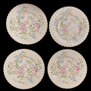 Lot Of 4 Vintage Jewel Tree Syracuse China Dinner Plates 10-3/8” Diameter Gilded